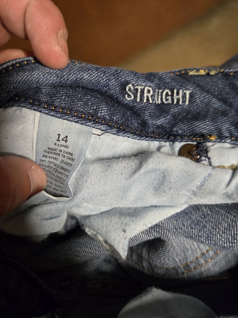 Straight Fit Blue Jeans (Size 14)